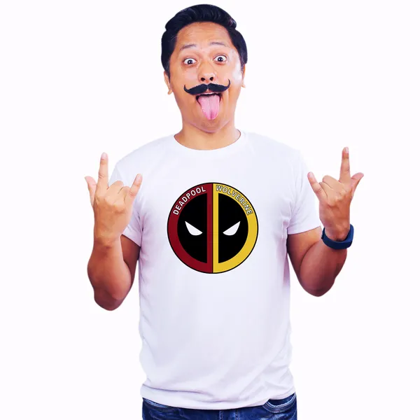 Multicolor_Deadpool_Wolverine_Patch_Quick-Dri_T-Shirt