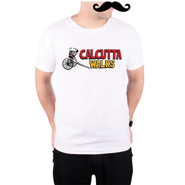 White_Calcutta_Walks_160_GSM_Quick-Dri_T-Shirt_For_Men