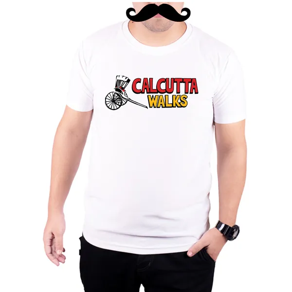 White_Calcutta_Walks_160_GSM_Quick-Dri_T-Shirt_For_Men