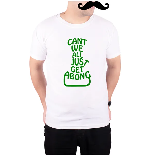 White_Cant_We_All_Just_Get_A_Bong_160_GSM_Quick-Dri_T-Shirt_For_Men