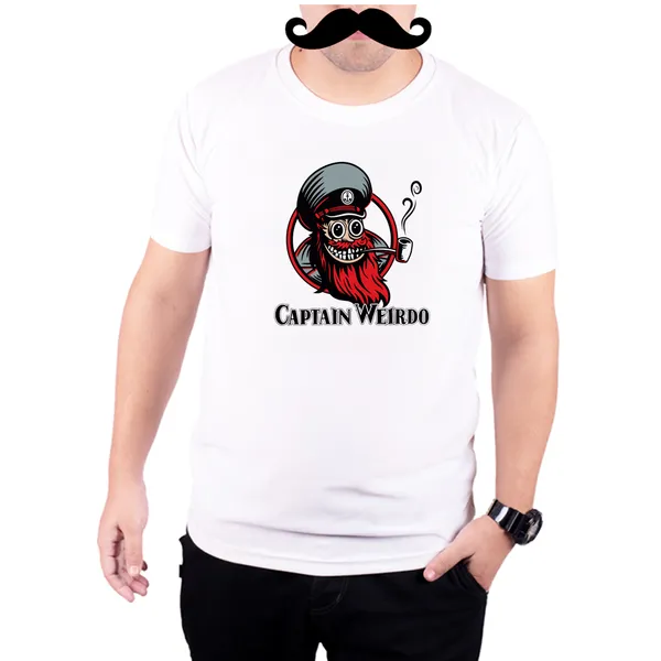 White_Captain_Weirdo__Quick-Dri_T-Shirt_For_Men