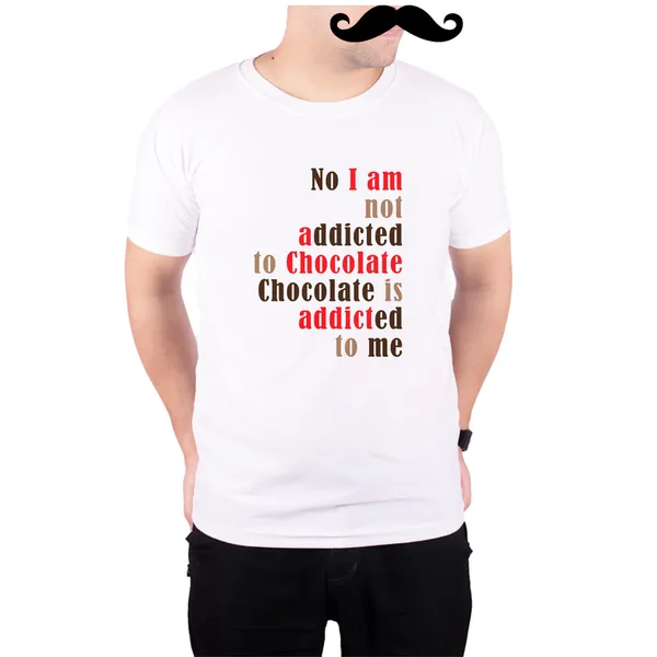 White_Chocolate_Is_Addicted_To_Me_160_GSM_Quick-Dri_T-Shirt_For_Men