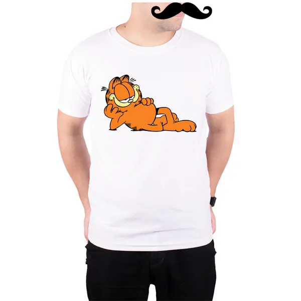 White_Classic_Garfield_160_GSM_Quick-Dri_T-Shirt_For_Men