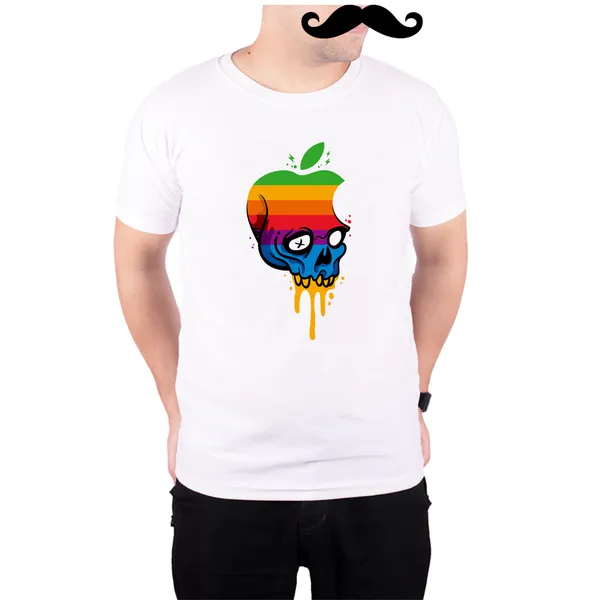 White_Deadly_Apple_Skull__Quick-Dri_T-Shirt_For_Men