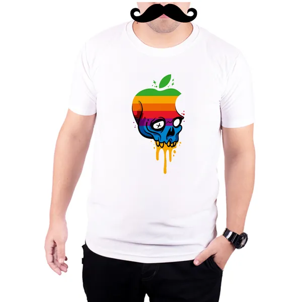 White_Deadly_Apple_Skull__Quick-Dri_T-Shirt_For_Men