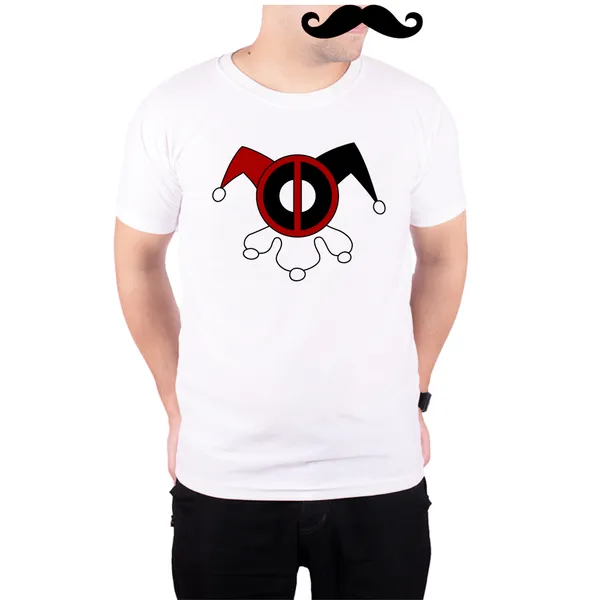 White_Deadpool_Harley_Quinn_Logo__Quick-Dri_T-Shirt_For_Men