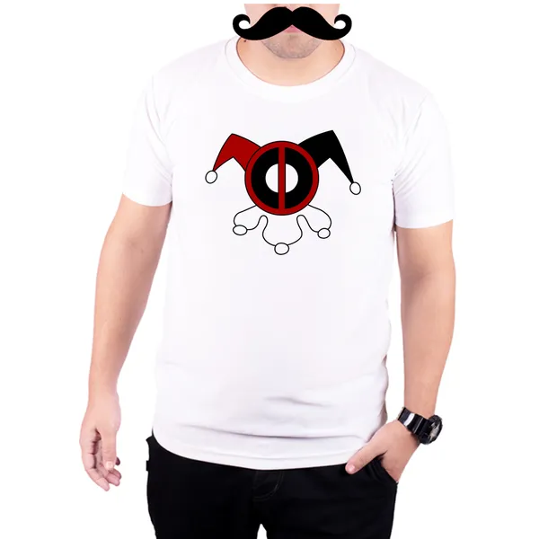 White_Deadpool_Harley_Quinn_Logo__Quick-Dri_T-Shirt_For_Men