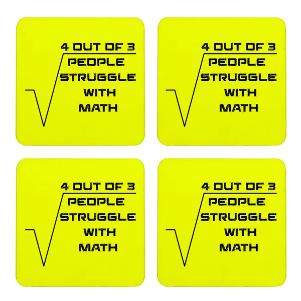 Yellow_4_Out_Of_3_People_Struggle_With_Math_Yellow_Background_Set_Of_2_Square_Wooden_Coaster