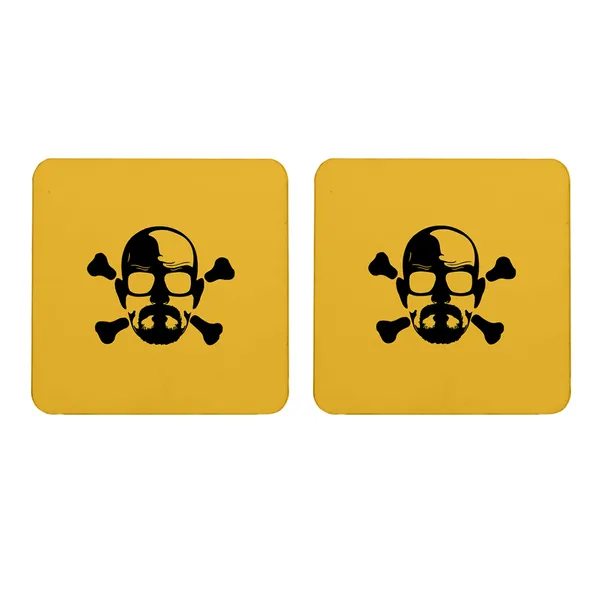 Multicolor_Breaking_Bad_Walter_Danger_Skull_Set_Of_2_Square_Wooden_Coaster