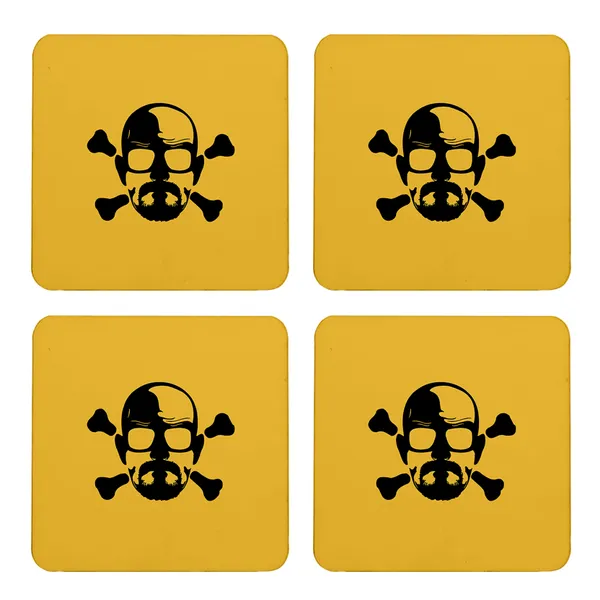 Multicolor_Breaking_Bad_Walter_Danger_Skull_Set_Of_2_Square_Wooden_Coaster
