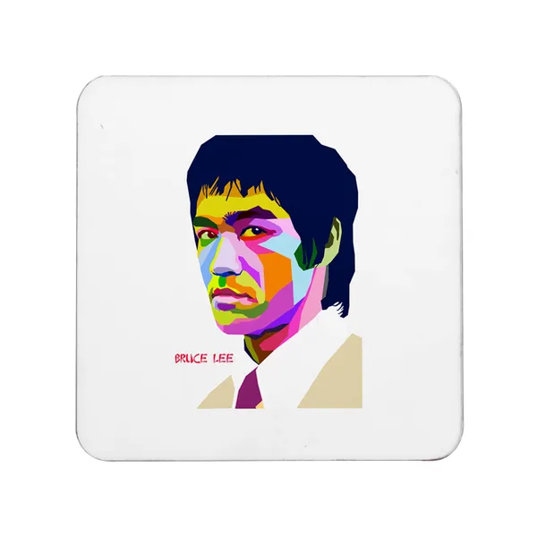 Multicolor_Bruce_Lee_Art_Set_Of_2_Square_Wooden_Coaster