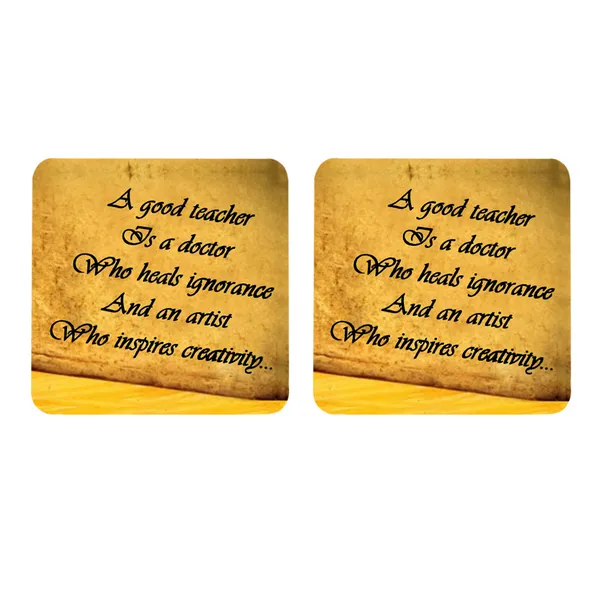 Multicolor_A_Good_Teacher_Is_A_Doctor_Set_Of_2_Square_Wooden_Coaster
