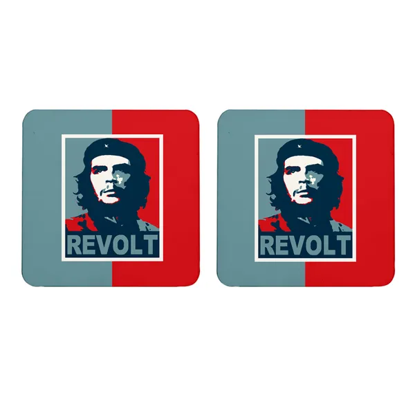 Multicolor_Che_Guevara_Revolt_Set_Of_2_Square_Wooden_Coaster