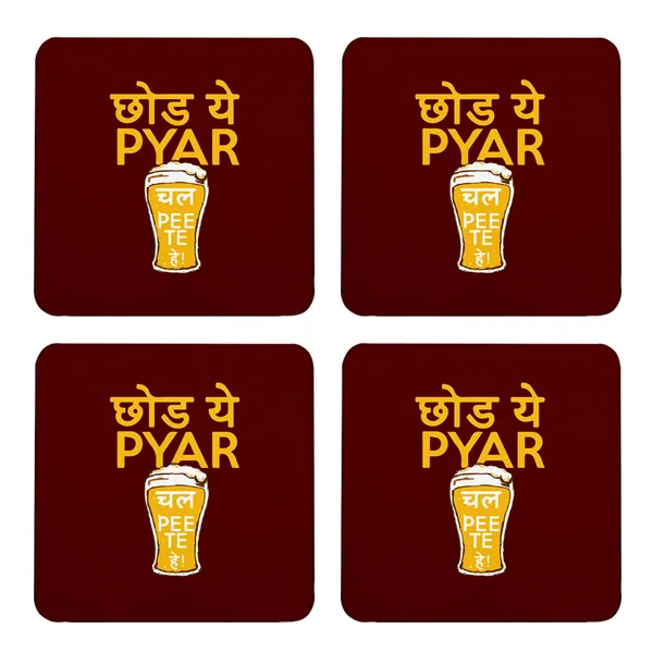Multicolor_Choor_Yeh_Pyar_Chal_Pee_Te_Hai_Set_Of_2_Square_Wooden_Coaster