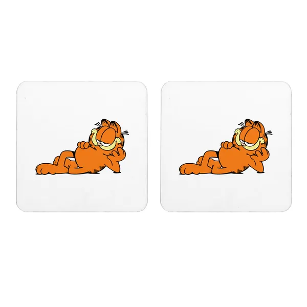 Multicolor_Classic_Garfield_Set_Of_2_Square_Wooden_Coaster