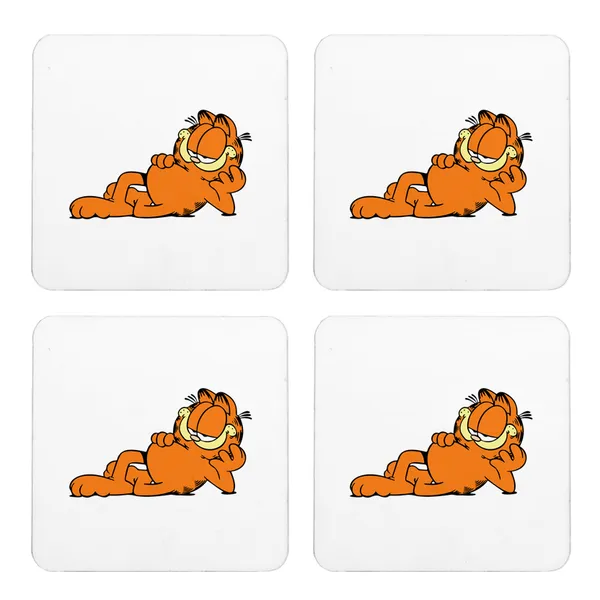 Multicolor_Classic_Garfield_Set_Of_2_Square_Wooden_Coaster