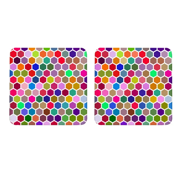 Multicolor_Colorful_Beehive_Hex_Grid_Pattern_Set_Of_2_Square_Wooden_Coaster