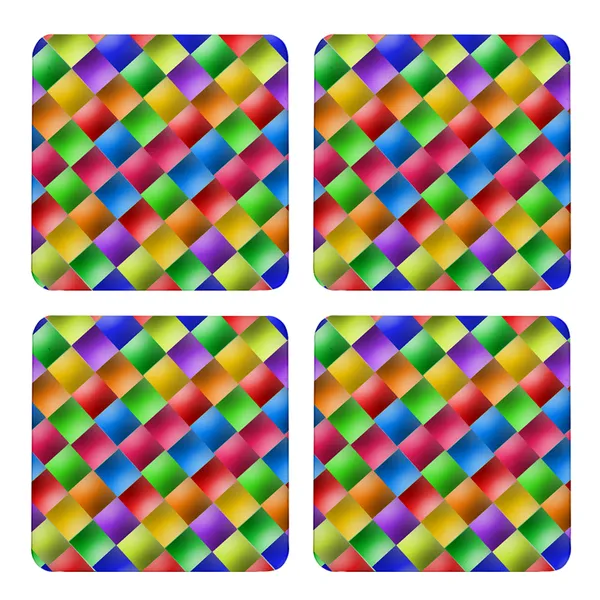 Multicolor_Colorful_Diamond_Pattern_Set_Of_2_Square_Wooden_Coaster