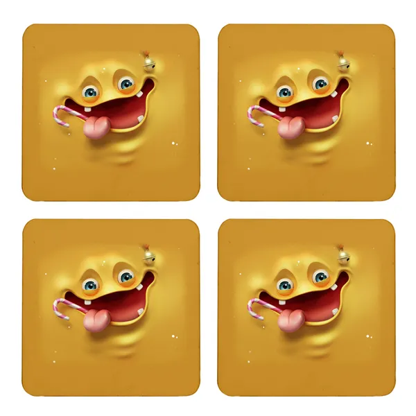 Multicolor_Cute_Christmas_Monster_Set_Of_2_Square_Wooden_Coaster