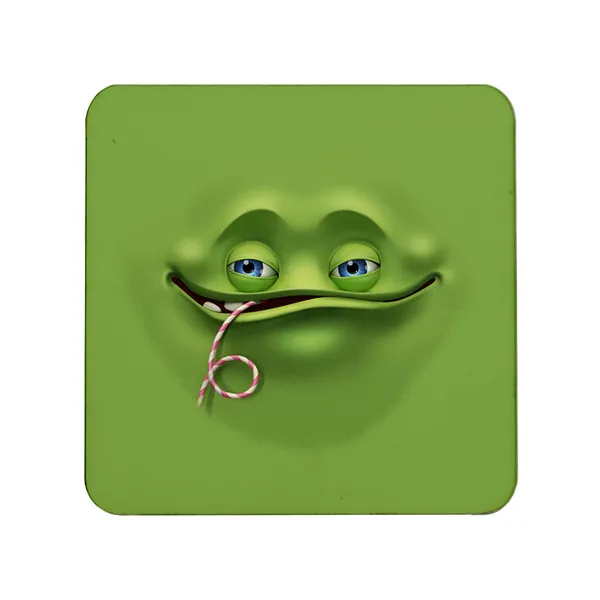 Multicolor_Cute_Cool_Green_Monster_Drinking_Set_Of_2_Square_Wooden_Coaster