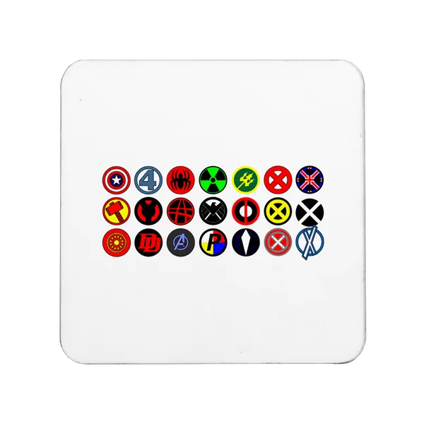 Multicolor_Dc_Superhero_Logo_Set_Of_2_Square_Wooden_Coaster