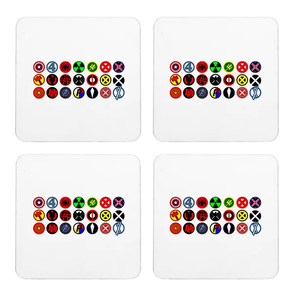 Multicolor_Dc_Superhero_Logo_Set_Of_2_Square_Wooden_Coaster