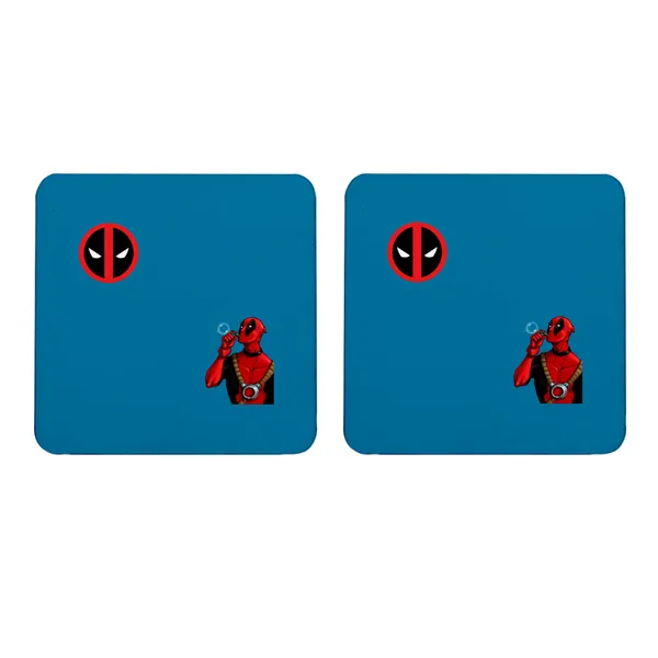 Multicolor_Deadpool_Comic_Set_Of_2_Square_Wooden_Coaster