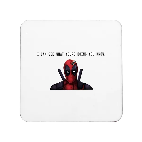 Multicolor_Deadpool_Hello_Francis_Set_Of_2_Square_Wooden_Coaster
