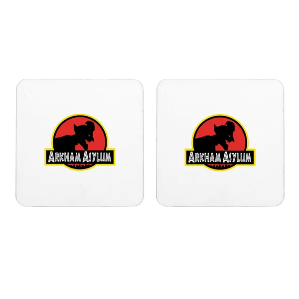 Multicolor_Arkham_Asylum_Joker_Logo_Set_Of_2_Square_Wooden_Coaster