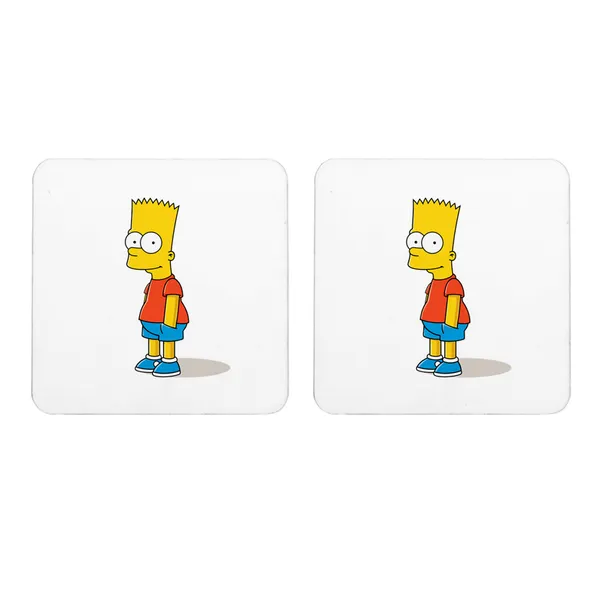 Multicolor_Bart_Simpson_Set_Of_2_Square_Wooden_Coaster