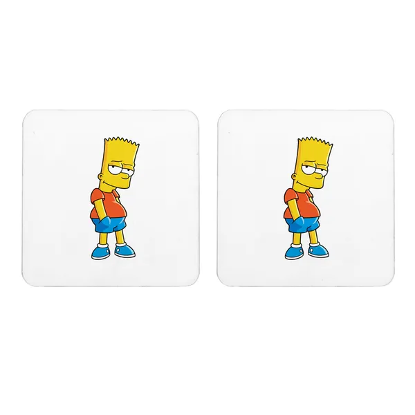Multicolor_Bart_Simpson_Sly_Set_Of_2_Square_Wooden_Coaster