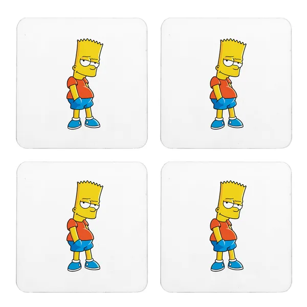 Multicolor_Bart_Simpson_Sly_Set_Of_2_Square_Wooden_Coaster