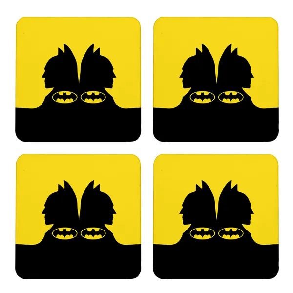 Multicolor_Batman_In_Classic_Yelloe_And_Black_Set_Of_2_Square_Wooden_Coaster