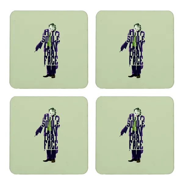 Multicolor_Batman_Joker_Lets_Put_A_Smile_On_That_Face_Green_Baground_Set_Of_2_Square_Wooden_Coaster