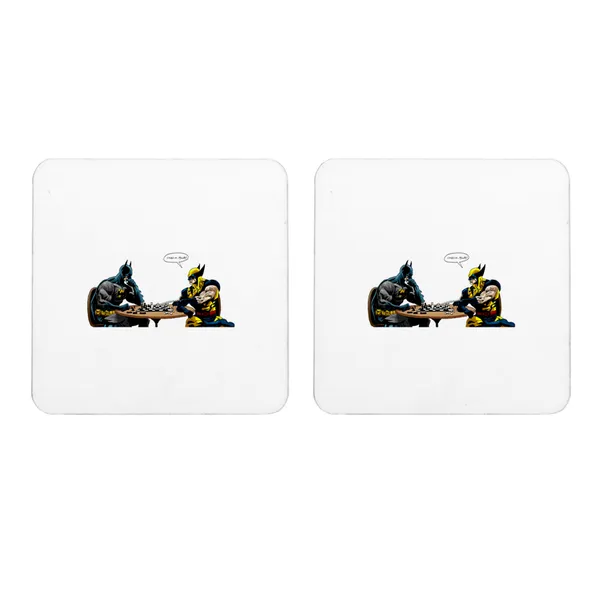 Multicolor_Batman_Vs_Wolverine_In_Chess_Set_Of_2_Square_Wooden_Coaster