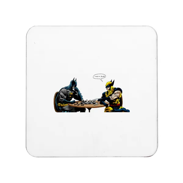 Multicolor_Batman_Vs_Wolverine_In_Chess_Set_Of_2_Square_Wooden_Coaster