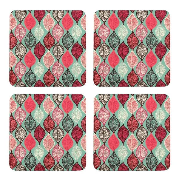 Multicolor_Beautiful_Leaf_Pattern_Set_Of_2_Square_Wooden_Coaster