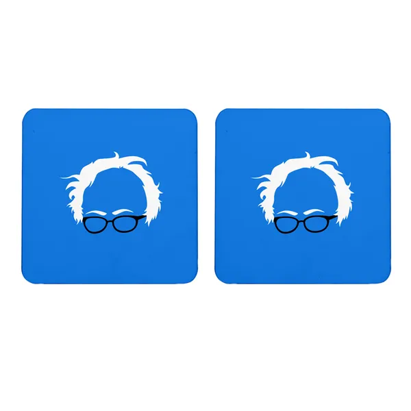 Multicolor_Bernie_Sanders_Hair_Logo_Set_Of_2_Square_Wooden_Coaster