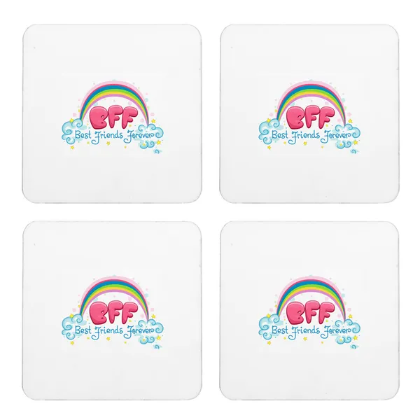 Multicolor_Best_Friends_Forvever_Rainbow_Set_Of_2_Square_Wooden_Coaster