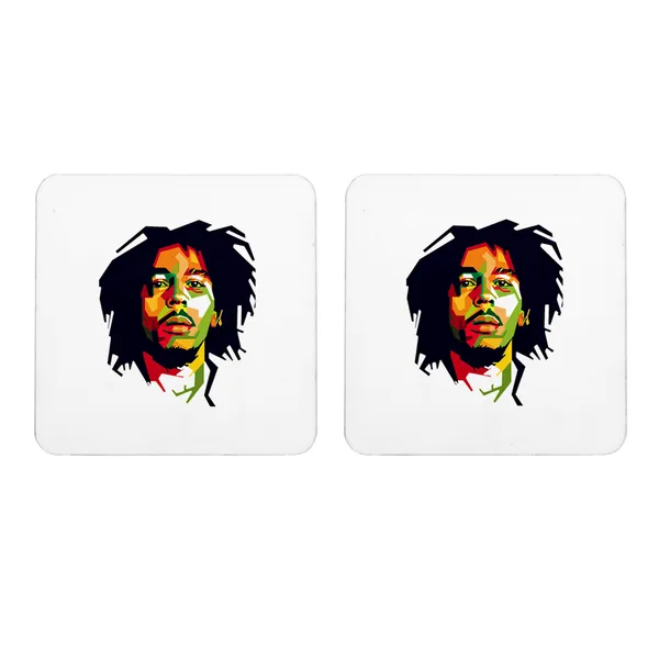 Multicolor_Bob_Marley_Colorful_Geometric_Art_Set_Of_2_Square_Wooden_Coaster