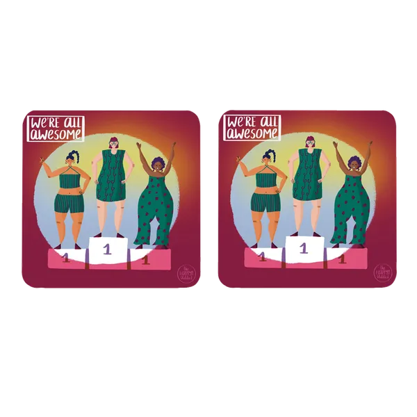 Multicolor_The_'We-Re_All_Awesome'_Set_Of_2_Square_Wooden_Coaster
