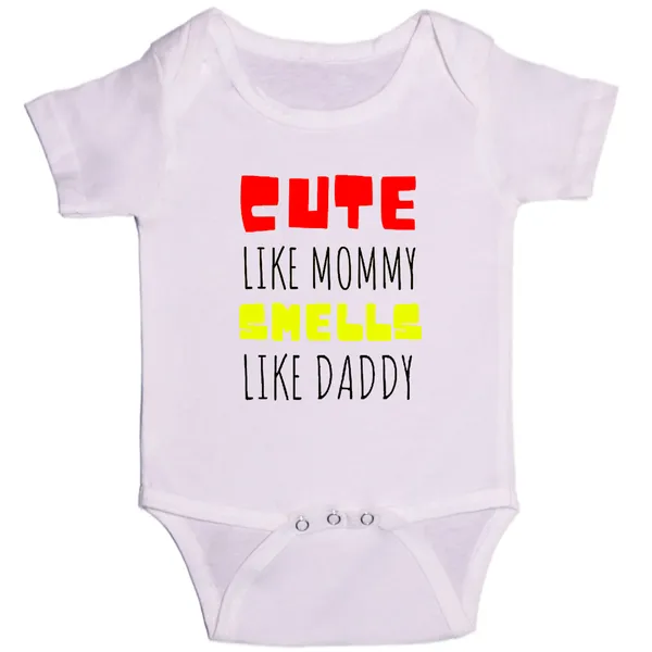 White_Cute_Like_Mommy_Smells_Like_Daddy_Cotton_Romper_For_6_To_12_Months
