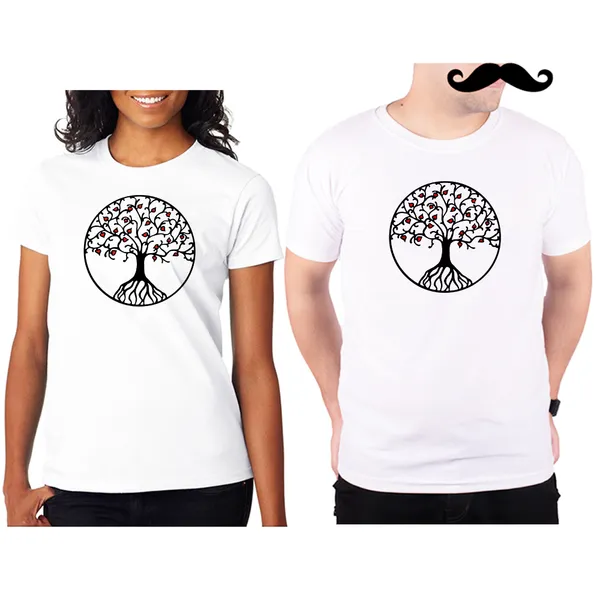Multicolor_Tree_Of_Love_Symbol_Quick-Dry_T-Shirt_For_Couples
