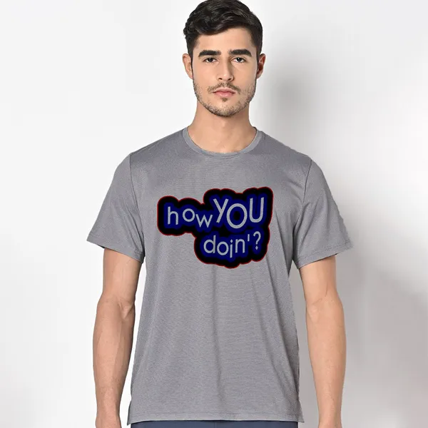 Mooch_Wale_Friends_Joey_How_You_Doin_Blue_And_White_Typo__Quick-Dri_T-shirt_For_Men