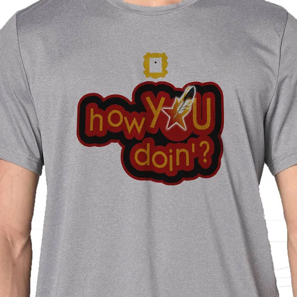 Mooch_Wale_Friends_Joye_How_You_Doin_Red_And_Yellow_Typo__Quick-Dri_T-shirt_For_Men
