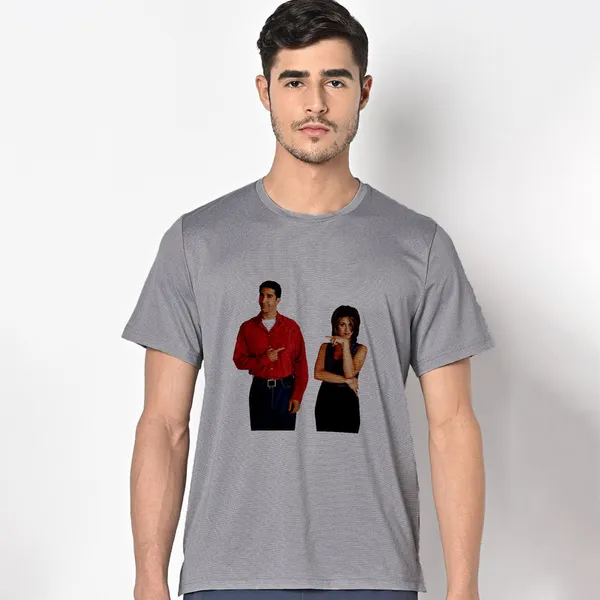 Mooch_Wale_Friends_Ross_And_Rachel_Pointing__Quick-Dri_T-shirt_For_Men