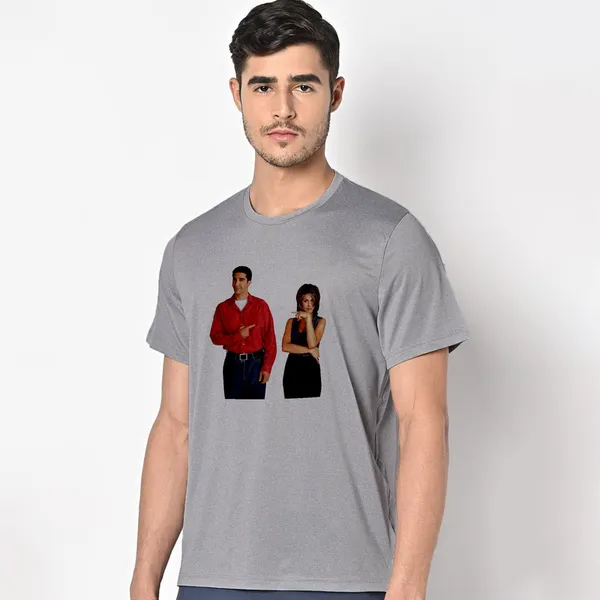 Mooch_Wale_Friends_Ross_And_Rachel_Pointing__Quick-Dri_T-shirt_For_Men