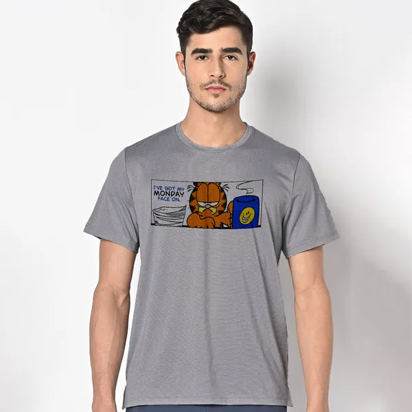 Mooch_Wale_Garfield_Monday_Face_On__Quick-Dri_T-shirt_For_Men