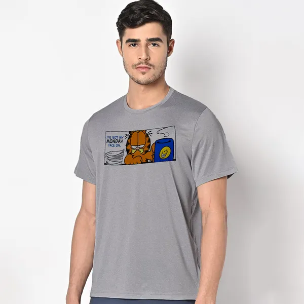 Mooch_Wale_Garfield_Monday_Face_On__Quick-Dri_T-shirt_For_Men