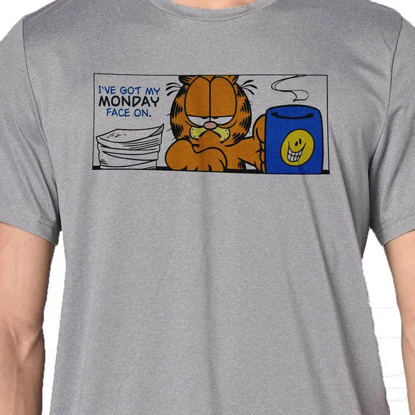 Mooch_Wale_Garfield_Monday_Face_On__Quick-Dri_T-shirt_For_Men